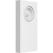 EKENA MILLWORK Standard Foster Bullseye Plinth Block with Square Edge, 4"W x 8"H x 1"P PBP040X080X100FOS02